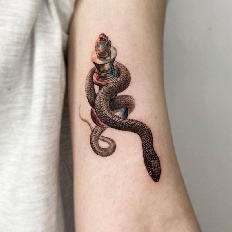colored snake tattoos
