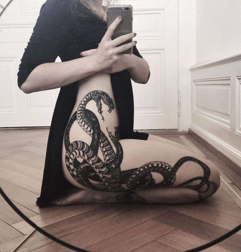 cool snake tattoo idea