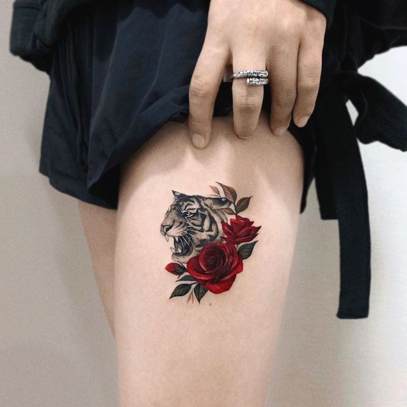 tiger and roses ink