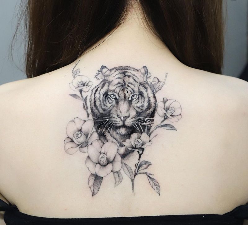 awesome tiger tattoo ideas for girls @tattooist_hwarang - KickAss Things