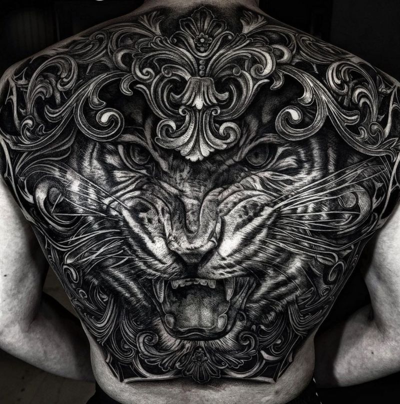 back tiger tattoos
