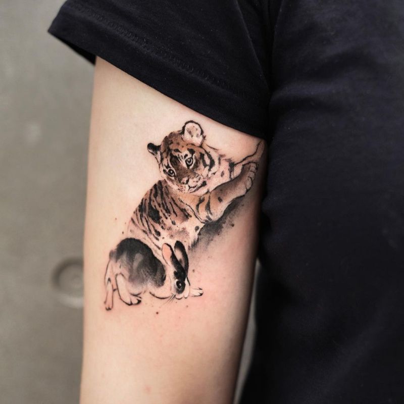 30 Cute Baby Tiger Tattoos You Can Copy | Xuzinuo | Page 19