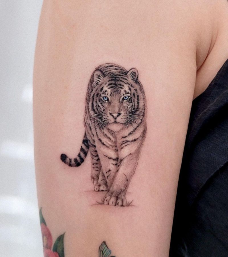 tattoo ideas 2023 - tiger tattoo ideas - @dan_tattooer - KickAss Things