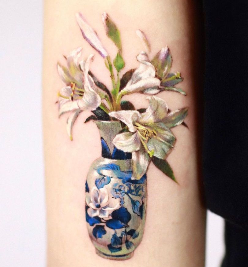 beautiful floral tattoo