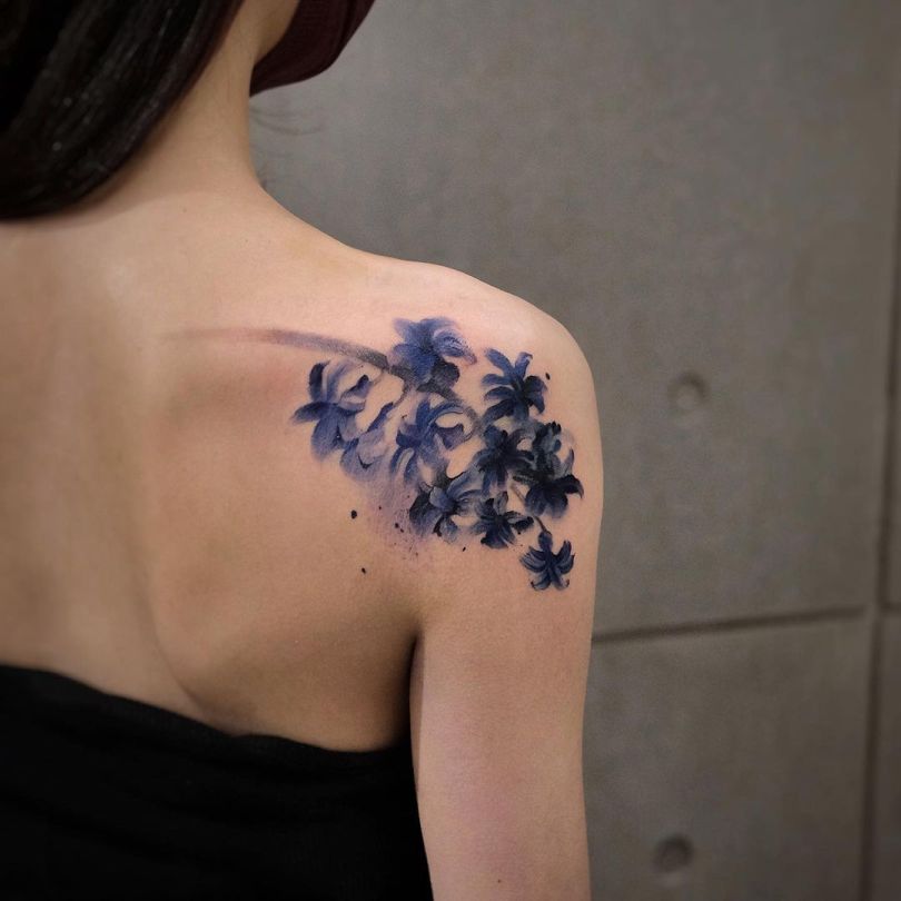 hyacinth flowers tattoo