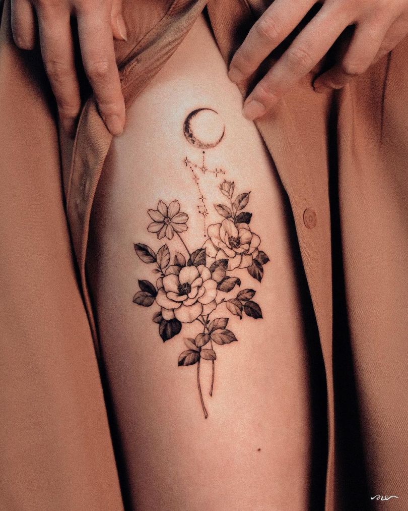 cool floral tattoos